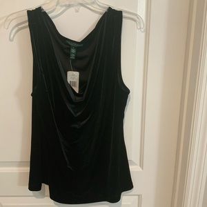 Lauren Ralph Lauren Black Velvet Top Size XL